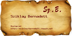 Sziklay Bernadett névjegykártya