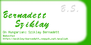 bernadett sziklay business card